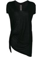 Rick Owens Asymmetric Scoop Neck T-shirt - Black