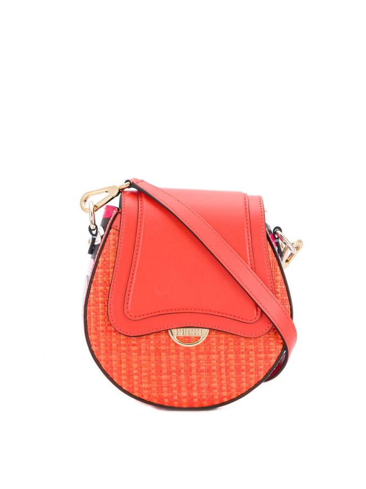 Emilio Pucci Printed Panel Shoulder Bag - Orange