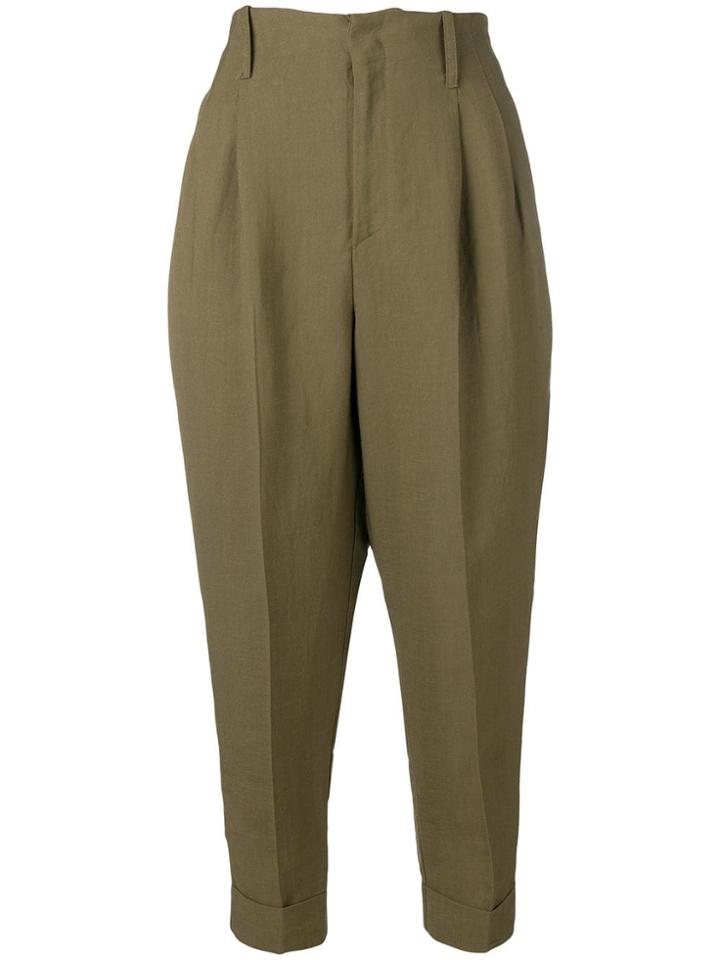 Twin-set Cropped Tapered Trousers - Green