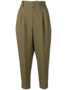 Twin-set Cropped Tapered Trousers - Green
