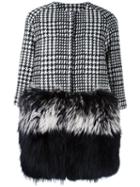 Ava Adore 'peony' Coat, Women's, Size: 44, Black, Acrylic/polyester/raccoon Dog