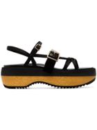 Marni Black 60 Leather Flatform Sandals