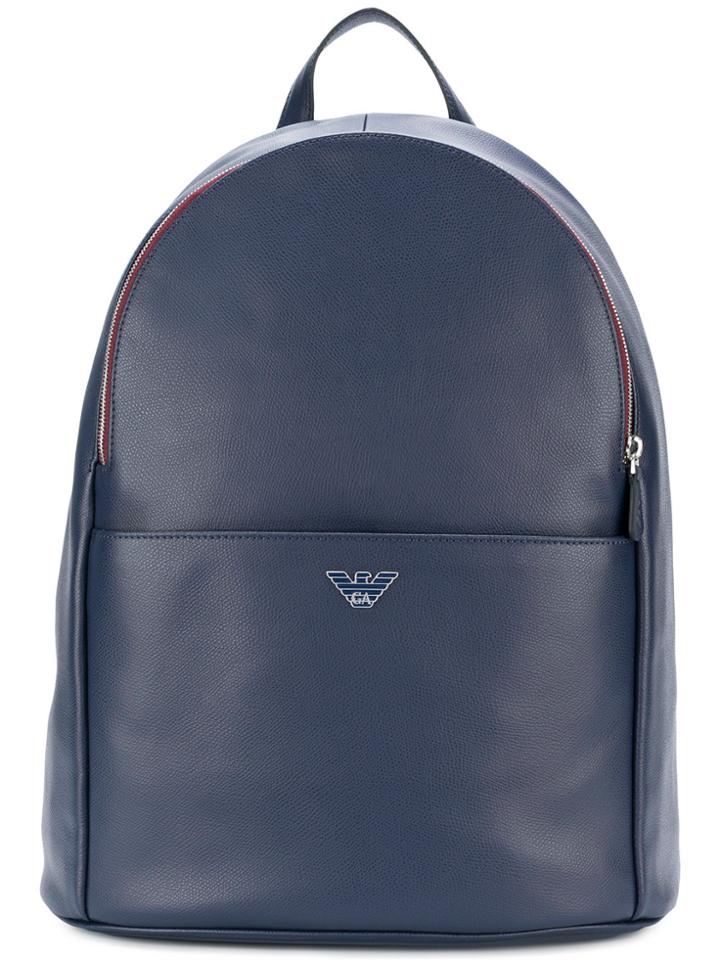 Emporio Armani Logo Plaque Backpack - Blue