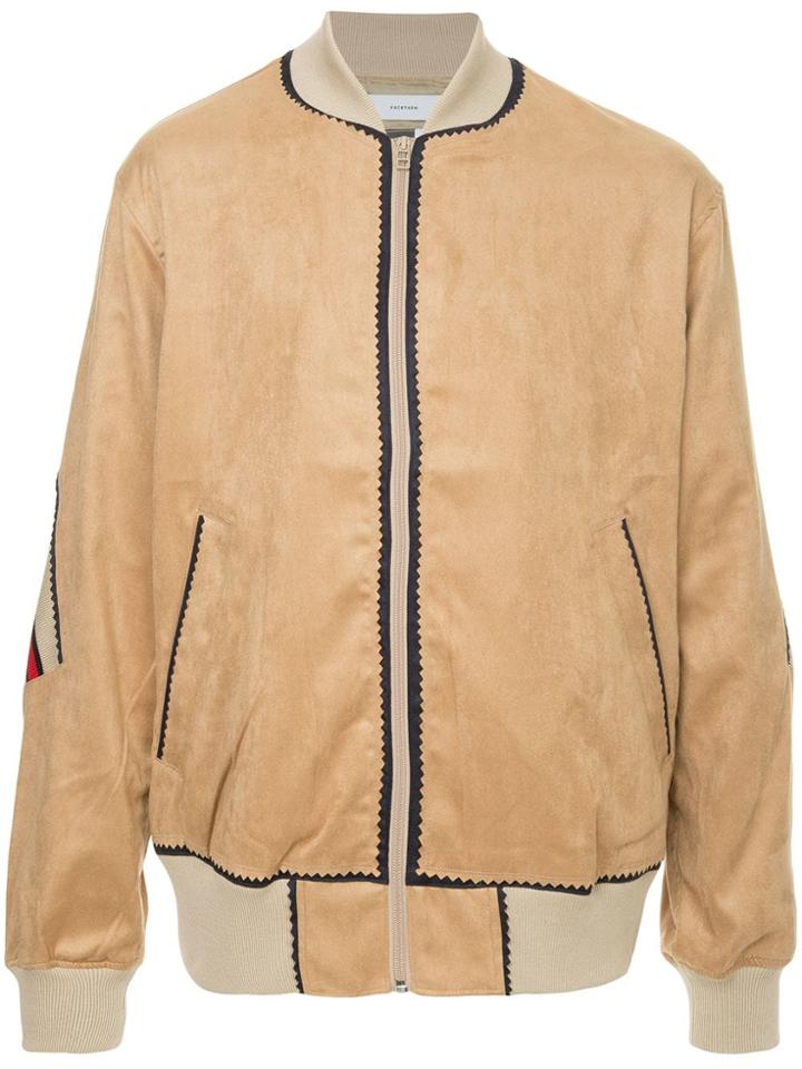 Facetasm Contrast Trim Jacket - Brown
