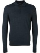 Z Zegna Longsleeved Polo Shirt, Men's, Size: Xl, Grey, Wool