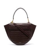 Wandler Brown Hortensia Medium Mock Croc Leather Shoulder Bag