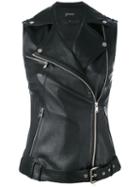 Jitrois - Sleeveless 'rider Jacket - Women - Cotton/lamb Skin/spandex/elastane - 36, White, Cotton/lamb Skin/spandex/elastane