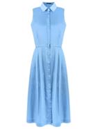 Andrea Marques Midi Shirt Dress, Women's, Size: 38, Blue, Cotton