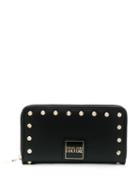 Versace Studded Logo Patch Wallet - Black