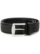 Canali 'mezcla' Belt, Men's, Size: 110, Grey, Leather/cotton