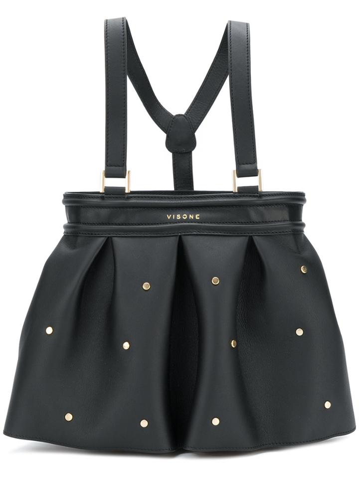 Visone Amber Studded Tote - Black