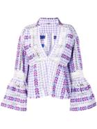 Dodo Bar Or Embroidered Gingham Top - Purple