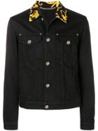 Versace Baroque Collar Denim Jacket - Black