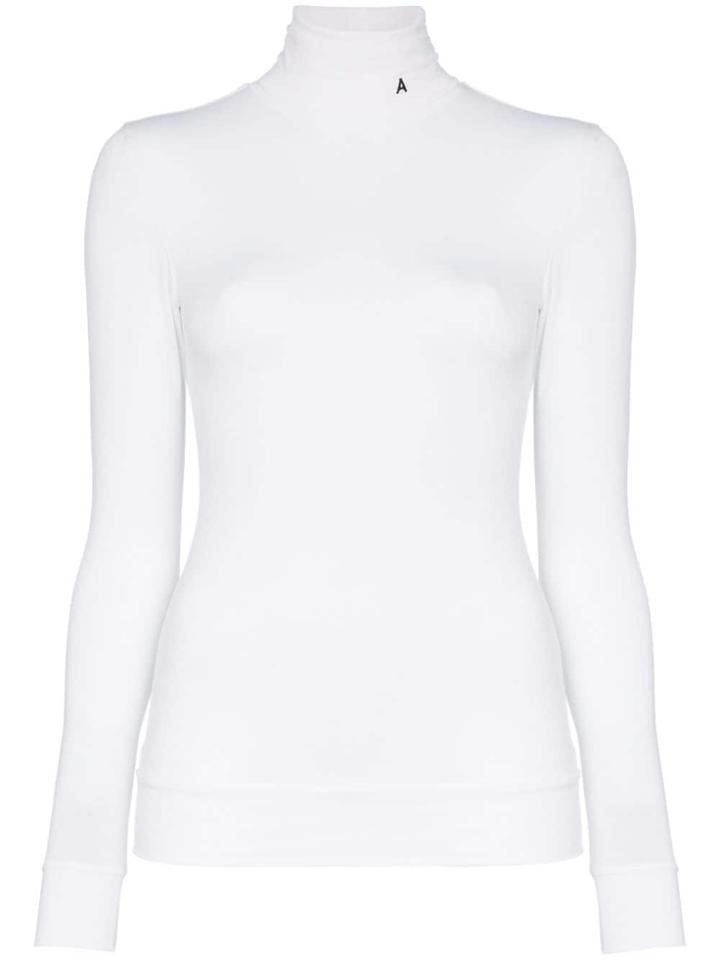 Ambush Logo Embroidered Turtleneck - White