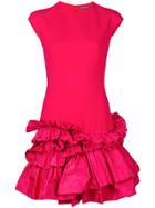 Alexander Mcqueen Ruffle Trim Dress - Pink & Purple