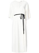 Adam Lippes Stretch Cady Wrap Dress With Flutter Sleeves - White