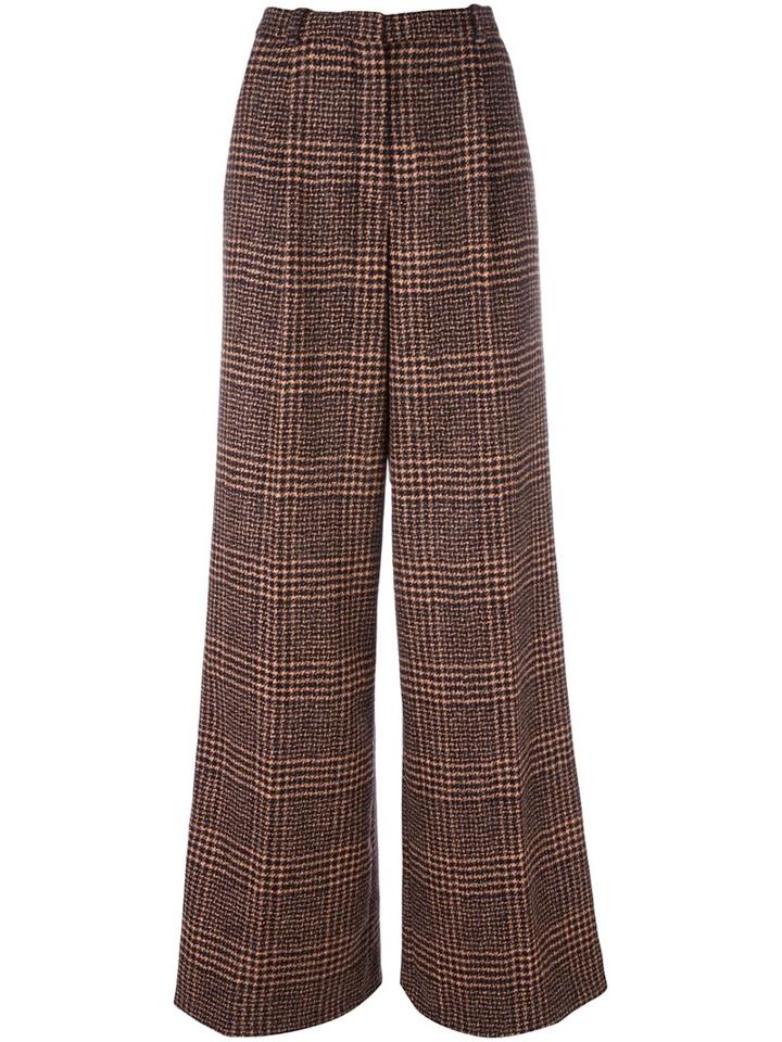Sonia Rykiel Checked Tweed Trousers, Women's, Size: 38, Black, Viscose/wool/alpaca
