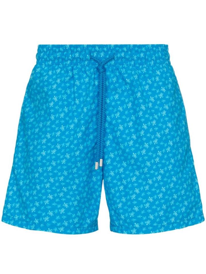 Vilebrequin Moorea Micro Turtle Print Swim Shorts - Blue