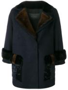 Blancha Oversized Fur Coat - Blue