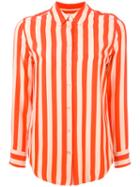 Equipment - Striped Shirt - Women - Silk - S, Women's, Yellow/orange, Silk