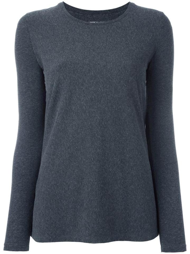 Majestic Filatures Round Neck Flared Jumper, Women's, Size: 4, Grey, Cotton/cashmere/spandex/elastane