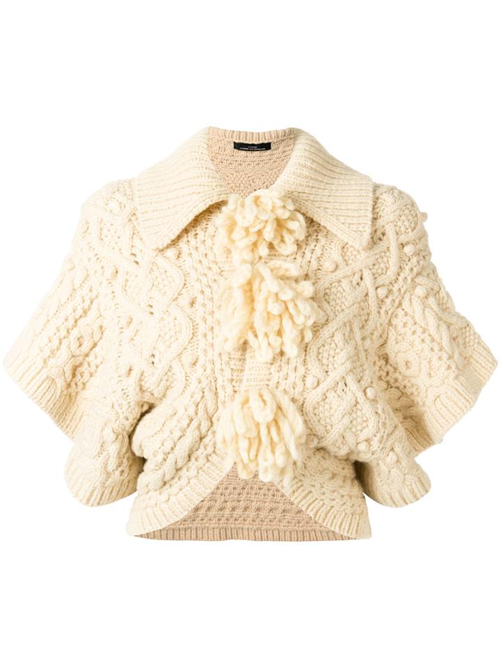Comme Des Garçons Vintage Cropped Knitted Jacket - Nude & Neutrals