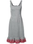 Altuzarra - Check Frill-trim Dress - Women - Cotton/spandex/elastane - 36, White, Cotton/spandex/elastane