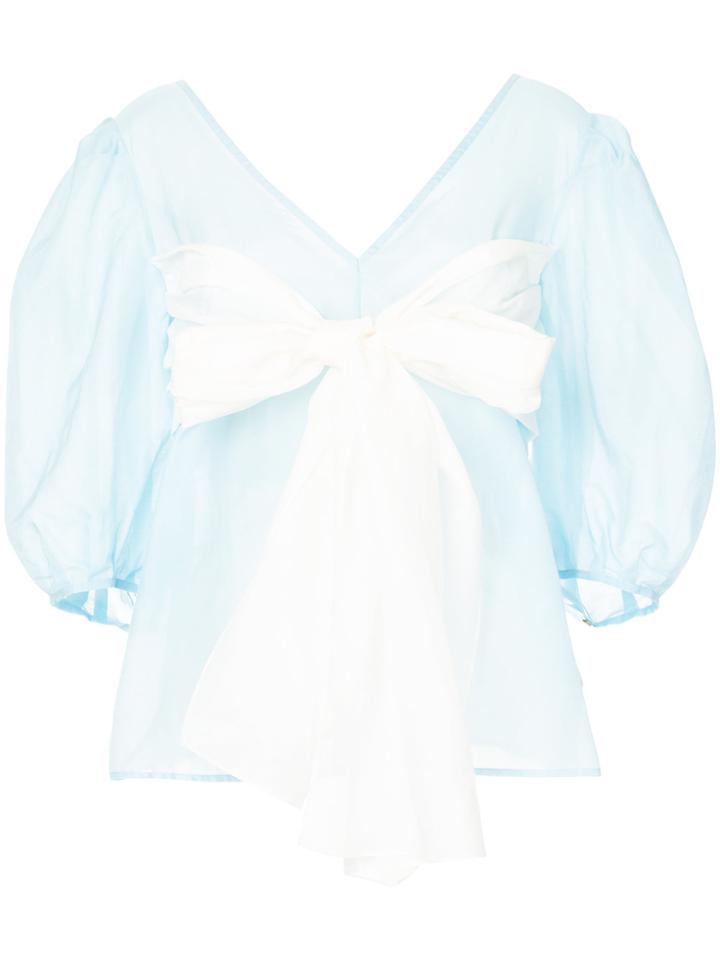 Anna October Bow Detail Alisa Blouse - Blue