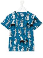 Dolce & Gabbana Kids Musical Instrument Print T-shirt, Boy's, Size: 12 Yrs, Blue
