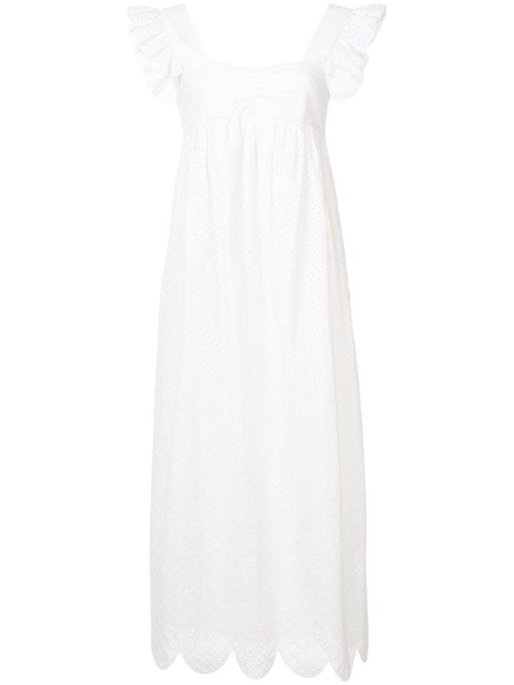 Alexa Chung Crochet Midi Dress - White