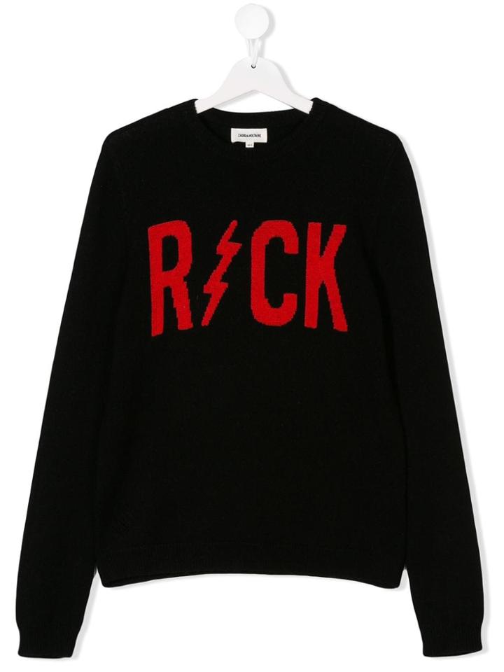 Zadig & Voltaire Kids Teen Rock Knitted Sweater - Black