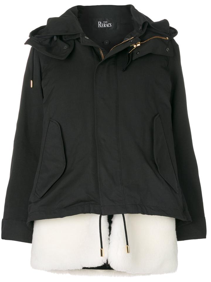 The Reracs Shearling Detail Parka - Black