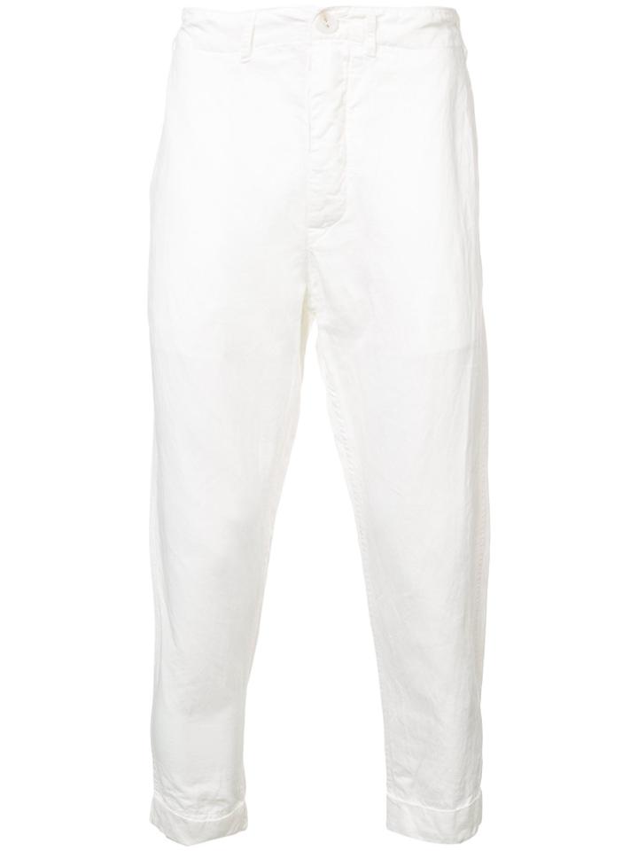 Casey Casey Relaxed Fit Slightly Cropped Trousers - White