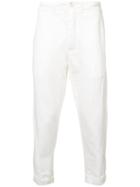 Casey Casey Relaxed Fit Slightly Cropped Trousers - White