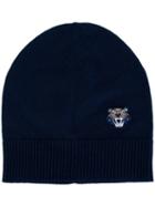 Kenzo 'mini Tiger' Knit Beanie, Men's, Blue, Wool