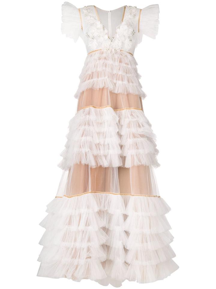 Loulou Ruffled Tulle Maxi Dress - White