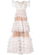 Loulou Ruffled Tulle Maxi Dress - White