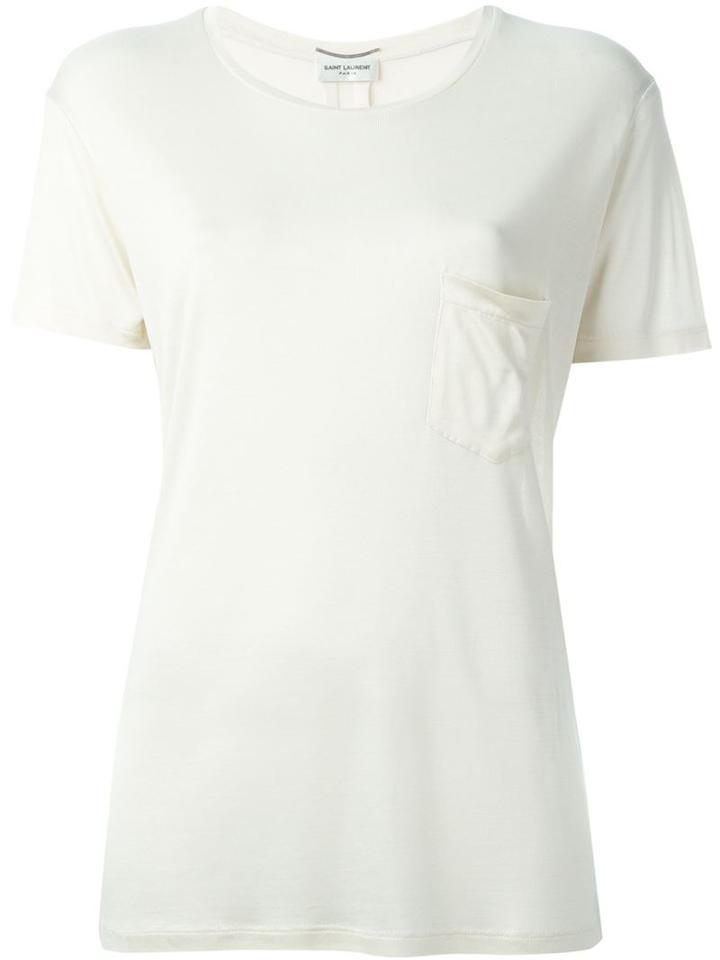 Saint Laurent Loose Fit T-shirt, Women's, Size: S, White, Silk