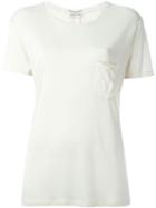 Saint Laurent Loose Fit T-shirt, Women's, Size: S, White, Silk