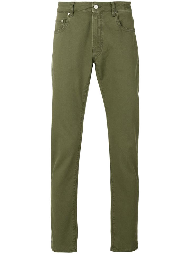 Pt05 - Plain Chinos - Men - Cotton/spandex/elastane - 38, Green, Cotton/spandex/elastane