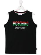 Moschino Kids Logo Patch Vest Top - Black
