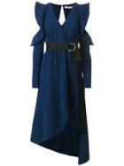 Self-portrait Asymmetric Wrap Dress - Blue