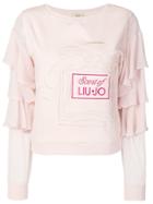 Liu Jo Frill Sleeve Top - Pink