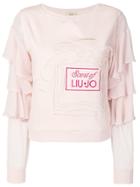 Liu Jo Frill Sleeve Top - Pink