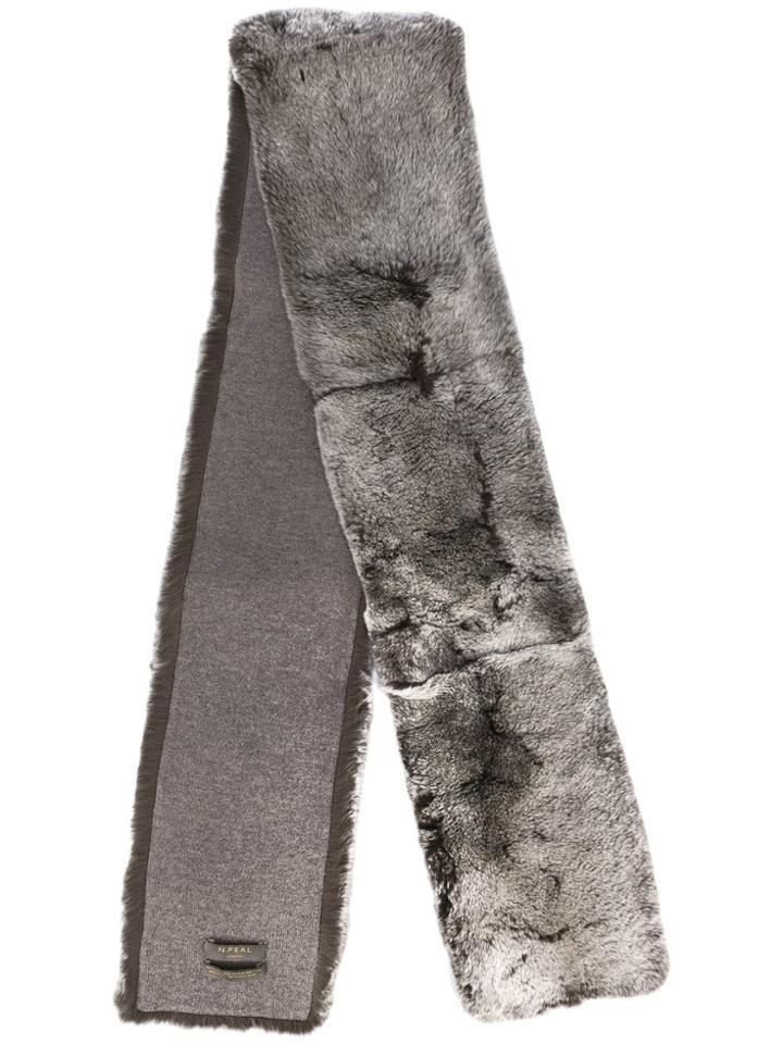 N.peal Long Fur Scarf - Grey