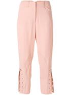 Fendi Eyelet Detail Cropped Trousers - Pink
