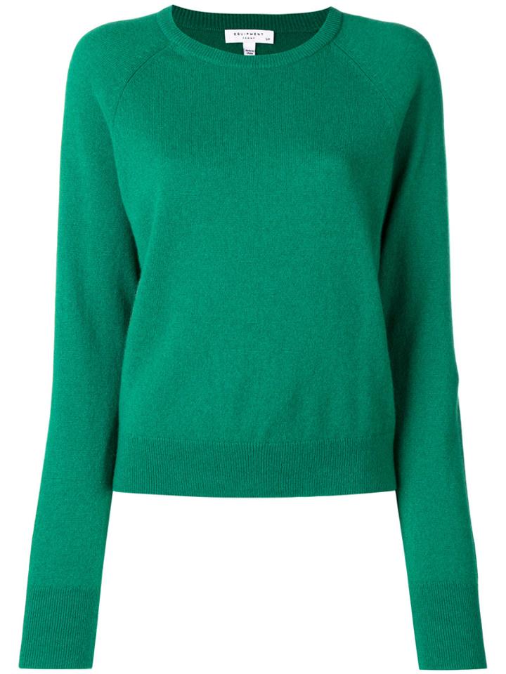 Equipment Cashmere Ribbed Neck Jumper - Green