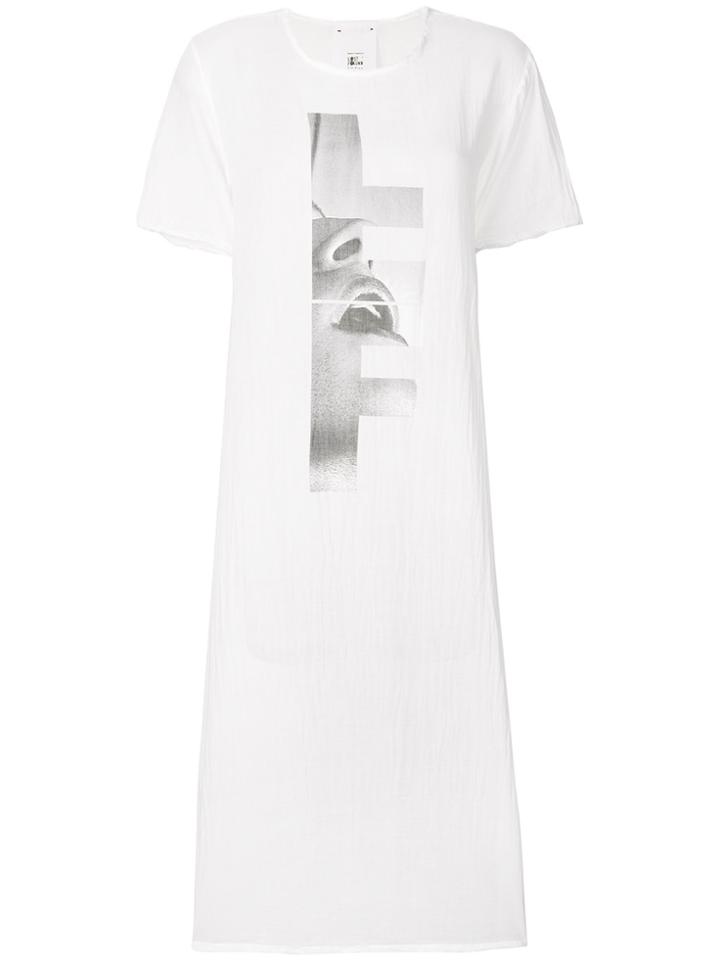 Lost & Found Ria Dunn Printed Long Sheer Top - White