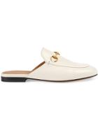 Gucci White Leather Princetown Mules
