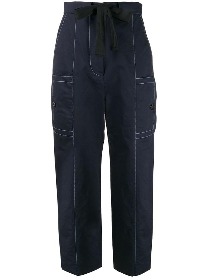 Marni High Waisted Belted Trousers - Blue